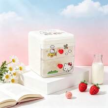 Miniso Kotak Penyimpanan Laci Tutup Flip Seri Klasik Karakter Sanrio, Cetakan , Bahan Plastik PP Tebal, Organizer Meja yang Dapat Ditumpuk, Untuk Alat Tulis, Kosmetik, Barang-Barang Kecil, Dekorasi Meja Rumah yang Lucu (1 Buah) - MultiWarna - View 2