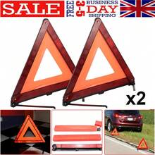 2x Reflective Car Warning Triangles Large Road Breakdown Emergency Safety Sign - A - View 2