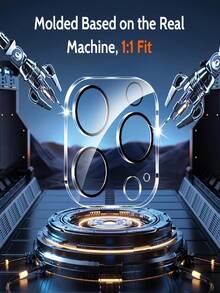 6片裝 8K HDR 相機保護膜，適用於 iPhone 18 Pro Max 18 Pro Duo 17 Pro Max 17 16 15 14 13 12 Plus Pro Max，不易脫落，強吸附力，防刮，全覆蓋，防摔 - 6pcs - 查看 4