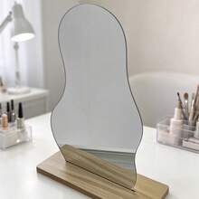 1pc Wavy Mirror Nail Art Display Stand, Base-Style Nail Sample Display Board, Asymmetrical Curved Mirror Nail Art Holder, Suitable For Nail Salon Display Of Artificial Nail Tips - Multicolor - View 5