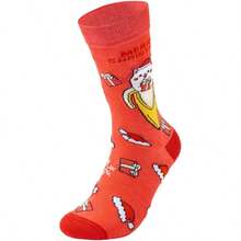 1/3 Pairs Random Color Unisex Christmas Socks, Cartoon Cat & Penguin Gift Pattern, Colorblock Cute Personalized Fashion Party Casual Mid-Calf Socks - Multicolor - View 7