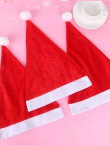 1/5/10pcs Red Christmas Hats, Neutral Classic Santa Hats, Suitable For Christmas Parties And New Year Celebrations, Best Gift - Multicolor - View 2