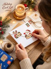 Personalized Custom Christmas Stickers, Multiple Styles Available, Gift Wrapping And Party Custom Labels, Customizable With Names And Other Text, Includes Santa Claus, Snowman, Reindeer, And Other Christmas Element Designs, Christmas Name - Multicolor - View 4