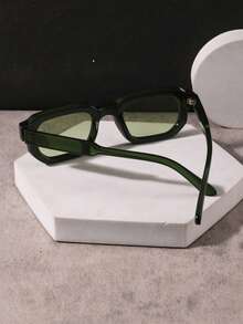 1 PC Men's Lightweight Square Fashion Glasses Solid Color PC Frame Soft Tinted Lens Casual Chic Style For Daily Street Travel Look With Glasses Box - Multicolor - View 8
