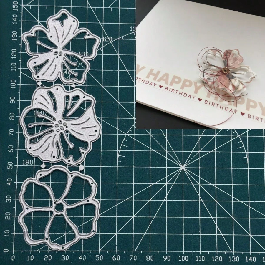 1 khuôn cắt kim loại hoa nhiều lớp, khuôn cắt hoa tinh xảo, phù hợp làm thiệp sinh nhật, scrapbook đám cưới và quà tặng thủ công
