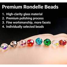 300PCS 8mm Faceted Glass Rondelle Beads, Mixed Colors For DIY Jewelry Making, Bracelets & Necklaces, With Storage Box - 8mm - View 8