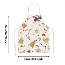 1pc Christmas Cute Snowman Print Apron - Sleeveless Halter Neck Design, Snowman With Top Hat And Red Scarf Paired With Silver Fir Tree And Christmas Ball Pattern, Suitable For Holiday Cooking And Baking, Home Chores Apron, Christmas Holiday Gift - Multicolor - View 12