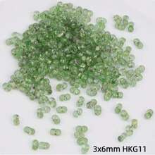 3x6mm Translucent Picasso Peanut Shaped Glass Beads, Loose Beads For Handmade Jewelry, DIY Craft Materials - Multicolor - View 7