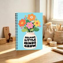 1pc A5 Floral Pattern Cover Spiral Notebook Diary, Perfect For School And Office Use, Great Gift For Friends, Colleagues, Boyfriend/Girlfriend, Back To School Supplies - Floral Series - View 5