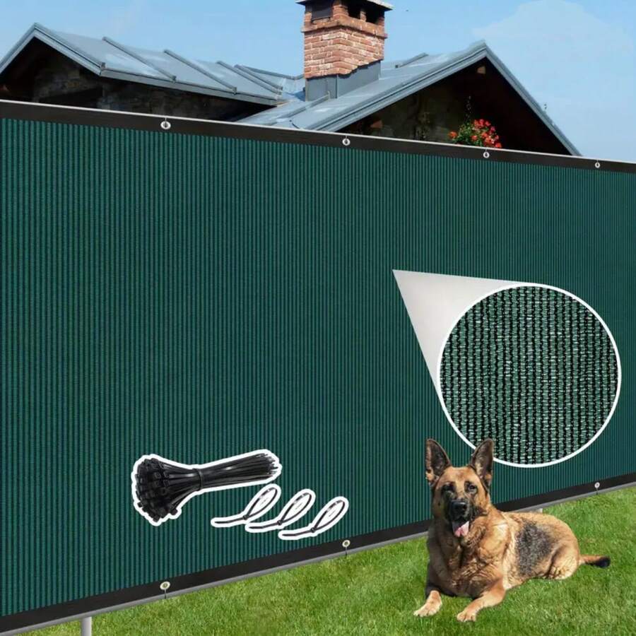 1pc Heavy Duty Privacy Fence Screen, Outdoor Sun Shade Barrier, Includes Cable Ties, Green Fence Privacy Screen, Optional 3.3ft/4ft/5ft/6ft, Christmas Gift, Ideal New Year Gift