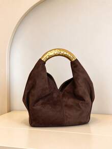 Niche Dumpling Handbag For Women, Chic Fashion Shoulder Bag, Commuter Crossbody Bag - Coffee - View 6