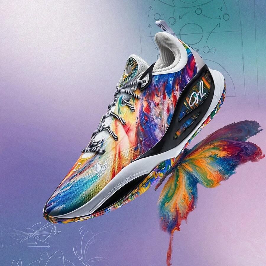 LI-NING WADE DLO 2 男款輕量高回彈戶外籃球鞋 ABPW013 - 螢光葡萄紫/鵝掌黃 - 查看 1
