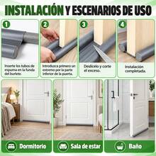 Burlete Para Parte Inferior De Puerta, Guardapolvo Cubre Puerta, Protector Y Guardapolvo Para Puerta, Diseño De Doble Borde, Para Aislar El Ruido Evita Insecto Polvo Y Impermeable Para Todo Tipo De Puertas Y Ventanas - Gris - Ver 7
