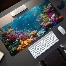 1pc Esports Gaming Mouse Pad | Multicolor Marine Life Coral Art Pattern | Non-Slip Washable Rubber Bottom PC Decor AccessoryIdeal Gift For Gamers - View 3