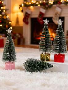 LED Pine Needle Colorful Christmas Tree, Glowing Candle Light, Creative Colorful Small Wind Lantern, Suitable For Room, Living Room, Holiday, Party, Birthday, Desktop Atmosphere Decoration, Christmas Holiday Gift - Pine Tree - View 3