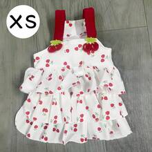 1pc Pet Dog/Cat Layered Cherry Cake Dress, Lightweight Spring/Summer Fluffy Princess Dress, Suitable For Teddy Poodle And Other Small Pet Dresses - Red and White - View 15