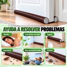 Burlete Para Parte Inferior De Puerta, Guardapolvo Cubre Puerta, Protector Y Guardapolvo Para Puerta, Diseño De Doble Borde, Para Aislar El Ruido Evita Insecto Polvo Y Impermeable Para Todo Tipo De Puertas Y Ventanas - Marrón - Ver 5