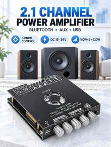 Módulo de amplificador de potencia digital HT21 de 2.1 canales TDA7498E, amplificador de audio para coche con subwoofer de alta y baja frecuencia - HT21 - Ver 8