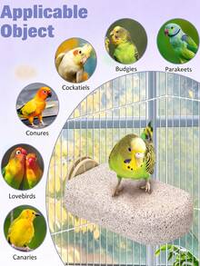 Natural Parrot Beak & Claw Grinding Perch, Multi-Function Bird Cage Toy, Suitable For Lovebirds, Small Sun Conures, Conures, Peach-Faced Lovebirds, Canaries And Other Small To Medium-Sized Birds - Multicolor - View 7