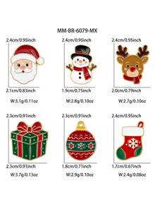 5 Sets 6 PCS Christmas Pins Xmas Accessories - A - View 7