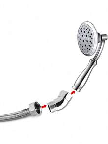 1pc 135° Handheld Shower Swivel Elbow, G1/2 Universal Connector, Finish, With Sealing Washer, Easy Install, For Bathroom Shower Upgrade, Practical Bathroom Gift - Shower Head Accessories - View 4
