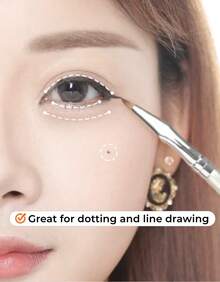 GUOXIAONIU Angled Ultra Fine Eyeliner Brush, V-Shaped Tapered Precision Makeup Brush For Eyeliner, Aegyo-Sal, Lower Lash Line & Beauty Spots, Ergonomic Multi-Use Eye Makeup Tool - Rose Gold #368 - View 12