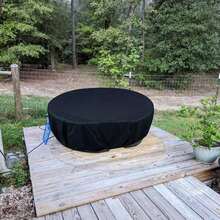 420D Oxford Cloth Outdoor Oval Pool Cover Tank Pool Dust Cover Bathtub Cover 50 Gallons - Black - View 6