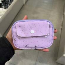 1pc Cute Quilted Small Coin Purse Mini Zipper Card Holder Wallet Portable Lipstick Earphone Storage Pouch Zipper Makeup Bag For Girl Travel Daily Use - Multicolor - View 15