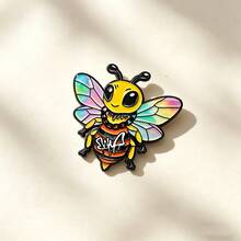 1/3 قطع شارة معدنية من سلسلة UV New Bee بتصميم كرتوني حيواني لطيف وواقعي، بروش إكسسوار لحقيبة الظهر للطلاب، مناسبة للارتداء اليومي والهدايا - متعدد الألوان - مشاهدة 9