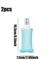 WRELS 1pc/2pcs 150/250/500ML Lightweight Collapsible Squeeze Water Bottle, Suitable For Marathon Sports, Made With Heat-Press Technology, Odorless Cold Water Bottle - Multicolor - View 23