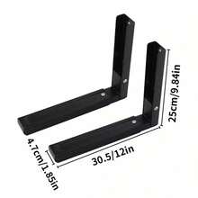 2Pcs Iron Microwave Black Wall Mounting Brackets Shelf With Extendable Arms - 1 - View 5