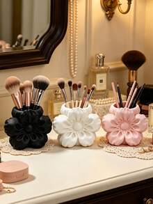 French Floral Makeup Storage Bucket, One-Piece Molded Full Petal Relief, Soft And Flowing Petal Lines, Large Opening For Easy Access To Makeup Tools, Combines Storage And Artistic Decoration - Multicolor - View 8