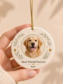 Personalized Pet Photo Hanging Ornament, Custom 3-Inch Dog Or Cat Keepsake, Pet Lover Gift, Dog Mom Cat Mom Gift, Christmas Tree Decor Hanging Ornament - Multicolor - View 3