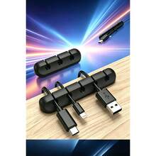 2pcs1set White/Black For Cable Clips Per Set, Flexible Cord Organizer, USB Wire Holder For Cable Management, Perfect For Desk, Car, Home & Office - Conventional - View 5