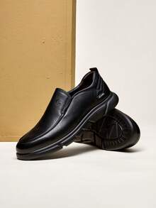 CAMEL CROWN Men's Business Casual Leather Shoes, Soft Sole, Anti-Slip, Comfortable, Breathable, Suitable For Formal Occasions. - Black - View 2