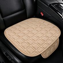 1pc Car Seat Cushion, New Plaid Exquisite Embroidered Design, With Storage Bag, Front Row Single Piece, Plush Material, Comfortable And Warm, No Binding, Breathable, All-Season Single Seat Pad, Suitable For Sedan, MPV, SUV, Truck, RV - Checkered Pattern - View 1