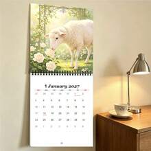1pc 2027 Sheep Theme Calendar | Colorful Design, Square Spiral Calendar ...