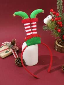 2/1pc Christmas Funny Elf Leg Headband, Santa Claus Pants Style Novelty Head Hoop, Adult Christmas Party Cosplay Photo Prop Hair Accessory - Multicolor - View 11