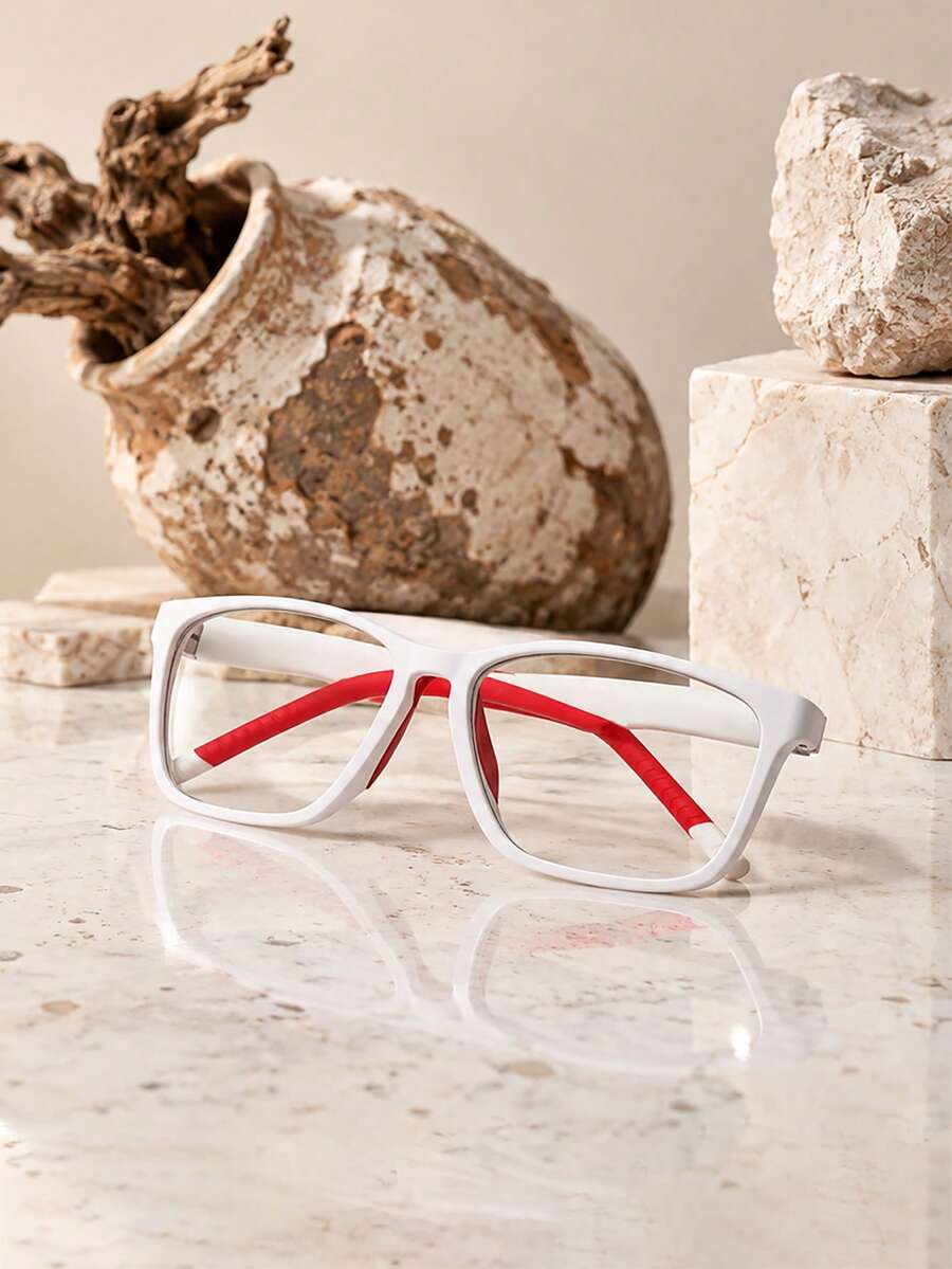 1pc Men Square Frame Eyeglasses Stylish Frame With Temple Lightweight Light Eyewear Optical Glasses For Office Casual Outdoor Daily Wear