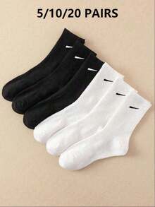 5/10/20 Pairs Of Men's And Women's Matching Sports Socks, Perfect For Working Out, Daily Wear, And Business, Designed For Fall And Winter - Multicolor - View 6