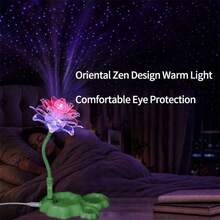 Lotus Starry Sky Projection Night Light, Table Lamp Bedroom Bedside Night Light, Car Night Light, Starry Sky Effect Emotional Value Maxed Out, Night Sleep Eye Protection USB Voice Control, 2026 Latest R&D - Multicolor - View 1