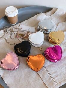 Laser Shiny Heart Mini Crossbody Bag, Sweet Chain Small Purse For Girls, Fashionable Shoulder Bag Accessory - A - View 1