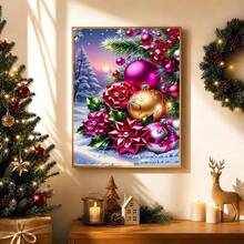 1PC DIY 5D Diamond Painting Kit Christmas Theme Pattern - Round Full Diamond Art Mosaic Craft, Home Wall Decor, Unframed - No Frame - View 2