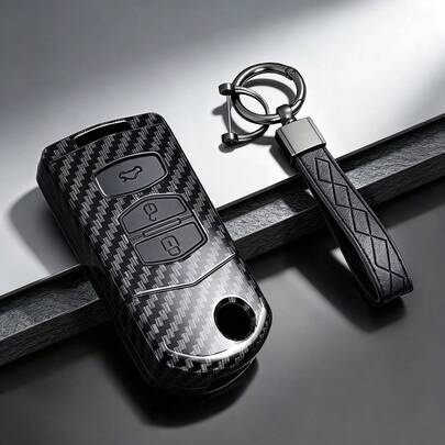 Husă pentru cheie auto pliabilă din ABS și fibră de carbon, 3 butoane, pentru 2 3 5 6 8 CX7 CX-7 CX5 CX-5 CX9 CX-9 MX5 MX-5 M6 RX8 RX-8, carcasă cu 2 3 4 butoane