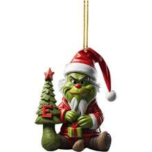 The Grinch 1pc Acrylic Letter Ornament, Christmas Decoration, Christmas Tree Hanging Decor, Holiday Hanging Ornament - Multicolor - View 25