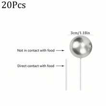 10pcs/20pcs 2cm/2.5cm/3cm/4cm Silver Spherical Cake Toppers, Multi-Size Pearl Balls, DIY Cake Decorations For Wedding, Birthday, Anniversary, Party - Silver - View 9