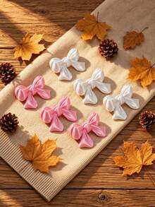 3pcs White/Pink Cute Bow Photo Clips, Bow-Shaped Photo Clips, Suitable For Small Photos, Can Be Used To Display Photos, Notes And Postcards, Bedroom And Living Room Decoration, Desktop Decoration, Warm Small Gift, 1pc - Multiple Styles - View 5