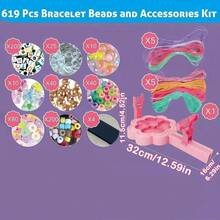Handmade Bracelet Making Kit, Children's DIY Friendship Bracelet Making Set, Includes Letter Beads, Mixed Color Beads, Braiding Rope And Braiding Tools, Suitable For Girls Aged 8 And Above As Handmade Jewelry Craft Gift - Multicolor - View 3