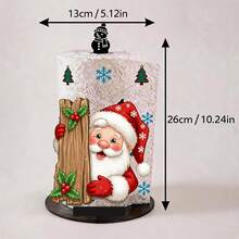 1pc Vintage Christmas Nutcracker Theme Kitchen Paper Towel Holder, Fun Desktop Countertop Roll Paper Storage Rack, Acrylic Material With Christmas Themed Base Decoration, No Paper Towels Included, Holiday Atmosphere Display Stand, Christmas Season Special Design For Kitchen And Christmas Decor - Multicolor - View 5