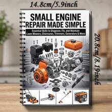 Small Engine Repair Themed Notebook: Spiral Bound Learning Notebook, Suitable For Lawn Mowers, Chainsaws, Oil Saws, Generators, Small Gasoline Engine Troubleshooting, Maintenance Records And DIY Repair Project Planning - A - View 4